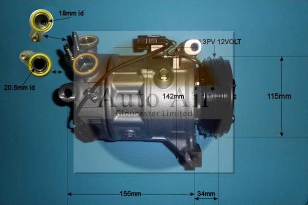 Auto Air Gloucester 14-0075 - Компресор, климатизация vvparts.bg