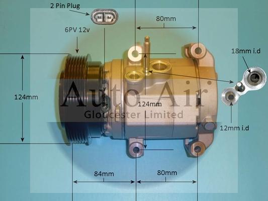 Auto Air Gloucester 14-0187P - Компресор, климатизация vvparts.bg