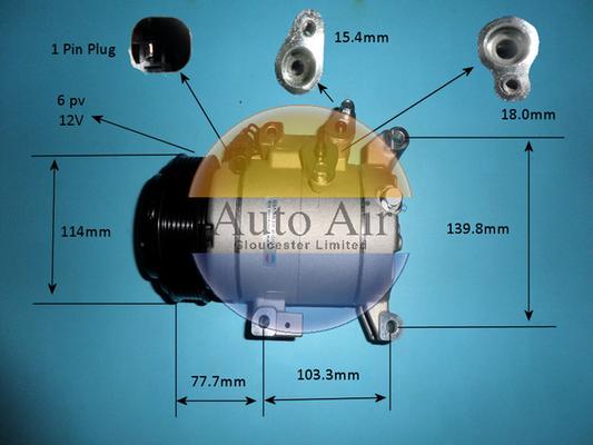 Auto Air Gloucester 14-0801P - Компресор, климатизация vvparts.bg