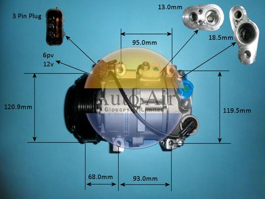 Auto Air Gloucester 14-0825P - Компресор, климатизация vvparts.bg