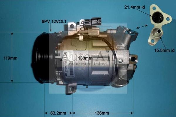 Auto Air Gloucester 14-0343 - Компресор, климатизация vvparts.bg