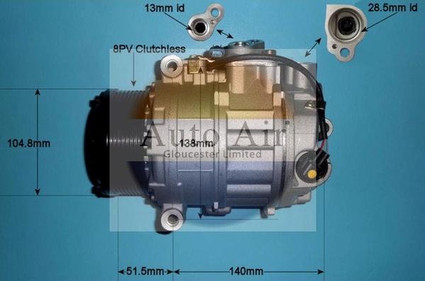 Auto Air Gloucester 14-0306P - Компресор, климатизация vvparts.bg