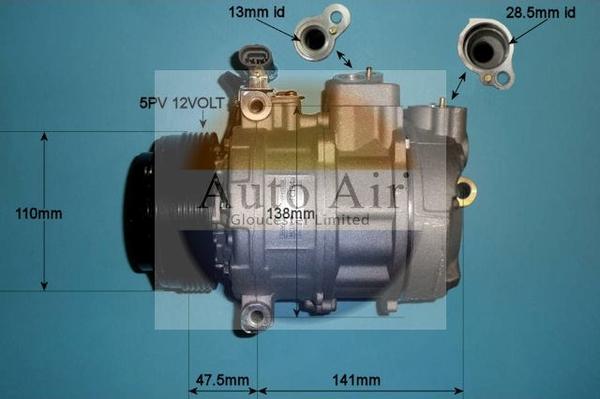 Auto Air Gloucester 14-0328P - Компресор, климатизация vvparts.bg