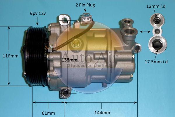 Auto Air Gloucester 14-1466P - Компресор, климатизация vvparts.bg