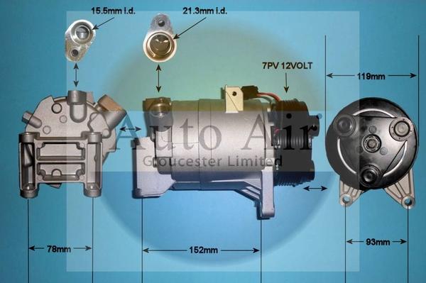 Auto Air Gloucester 14-1463P - Компресор, климатизация vvparts.bg