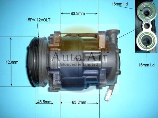 Auto Air Gloucester 14-1500R - Компресор, климатизация vvparts.bg