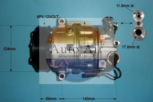 Auto Air Gloucester 14-1608 - Компресор, климатизация vvparts.bg