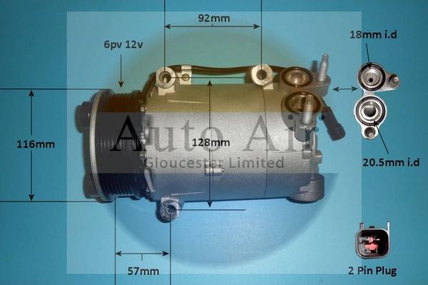 Auto Air Gloucester 14-1046p - Компресор, климатизация vvparts.bg