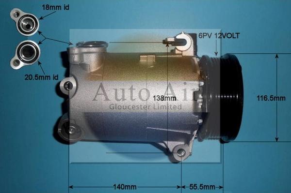 Auto Air Gloucester 14-1048P - Компресор, климатизация vvparts.bg