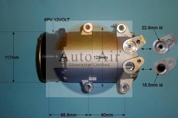 Auto Air Gloucester 14-1054P - Компресор, климатизация vvparts.bg