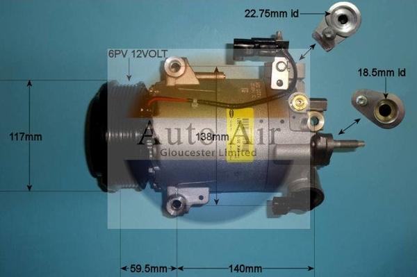 Auto Air Gloucester 14-1053 - Компресор, климатизация vvparts.bg