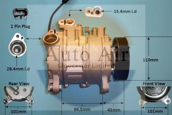 Auto Air Gloucester 141052P - Компресор, климатизация vvparts.bg