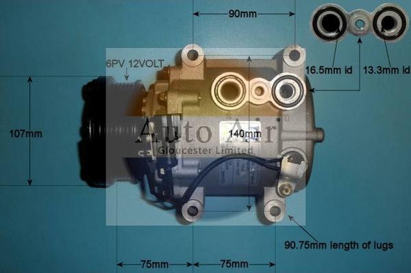 Auto Air Gloucester 14-1006P - Компресор, климатизация vvparts.bg