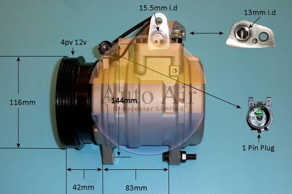 Auto Air Gloucester 14-1037P - Компресор, климатизация vvparts.bg