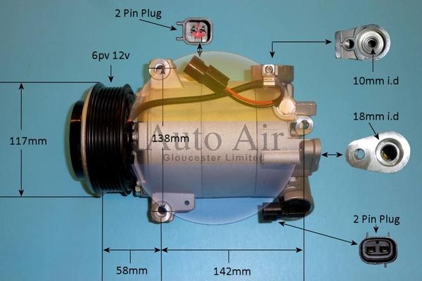 Auto Air Gloucester 14-1070P - Компресор, климатизация vvparts.bg