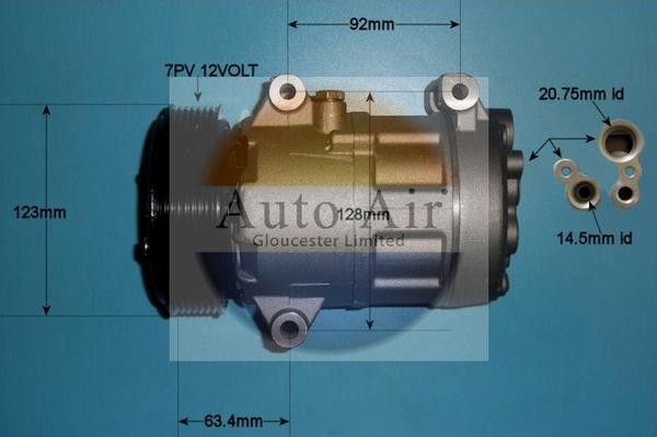 Auto Air Gloucester 14-1115P - Компресор, климатизация vvparts.bg