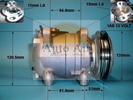 Auto Air Gloucester 14-1250 - Компресор, климатизация vvparts.bg