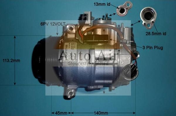 Auto Air Gloucester 14-1280 - Компресор, климатизация vvparts.bg