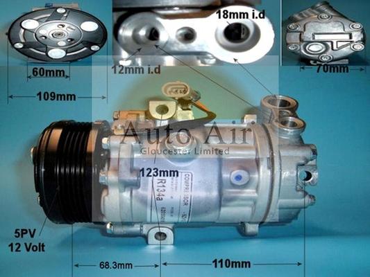 Auto Air Gloucester 14-1232P - Компресор, климатизация vvparts.bg