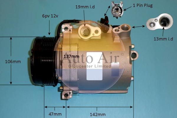 Auto Air Gloucester 14-1766P - Компресор, климатизация vvparts.bg