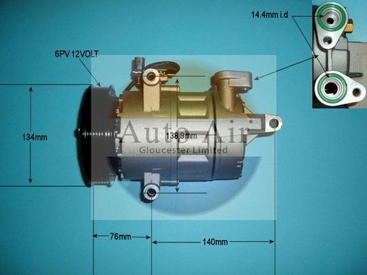 Auto Air Gloucester 14-8147P - Компресор, климатизация vvparts.bg