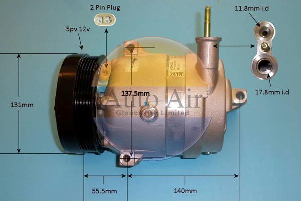 Auto Air Gloucester 14-2095 - Компресор, климатизация vvparts.bg