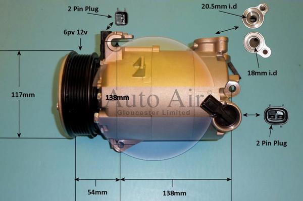 Auto Air Gloucester 14-2092p - Компресор, климатизация vvparts.bg