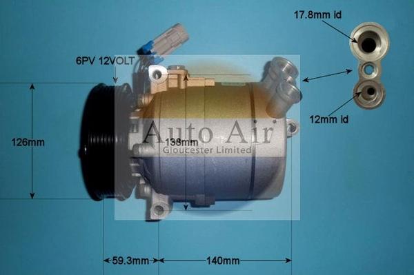 Auto Air Gloucester 14-2056P - Компресор, климатизация vvparts.bg