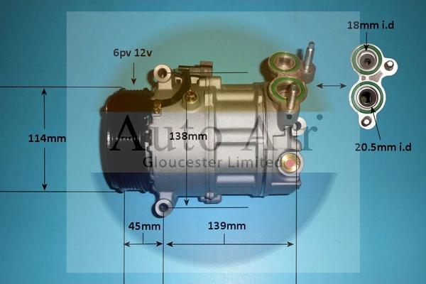 Auto Air Gloucester 14-2066P - Компресор, климатизация vvparts.bg