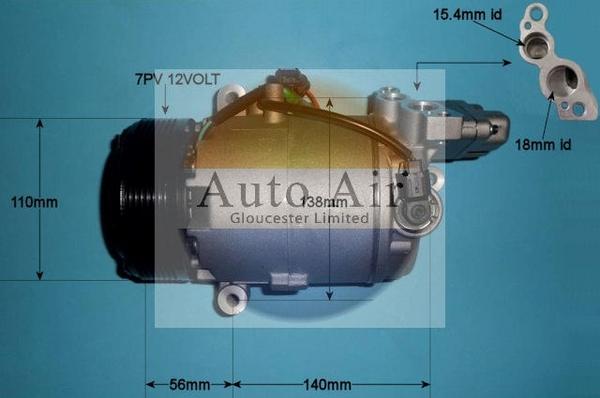 Auto Air Gloucester 14-2084P - Компресор, климатизация vvparts.bg