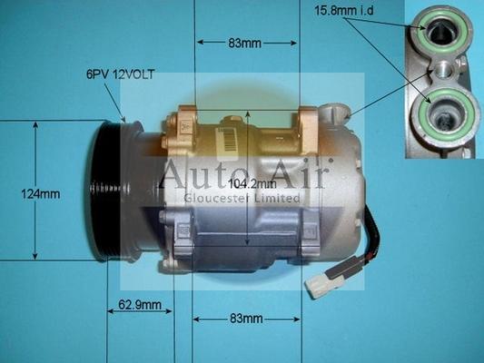 Auto Air Gloucester 14-7484R - Компресор, климатизация vvparts.bg