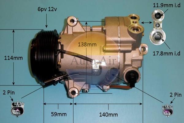 Auto Air Gloucester 14-7479P - Компресор, климатизация vvparts.bg