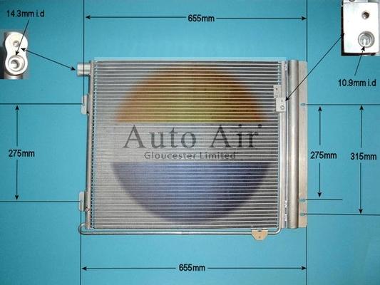 Auto Air Gloucester 16-9671 - Кондензатор, климатизация vvparts.bg