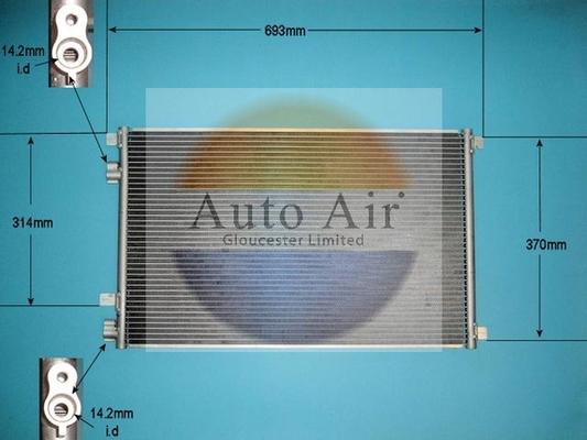 Auto Air Gloucester 16-1043A - Кондензатор, климатизация vvparts.bg