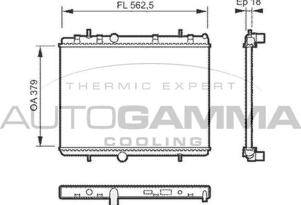 Autogamma 104498 - Радиатор, охлаждане на двигателя vvparts.bg