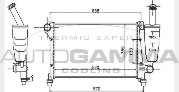 Autogamma 104635 - Радиатор, охлаждане на двигателя vvparts.bg