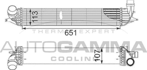 Autogamma 105097 - Интеркулер (охладител за въздуха на турбината) vvparts.bg