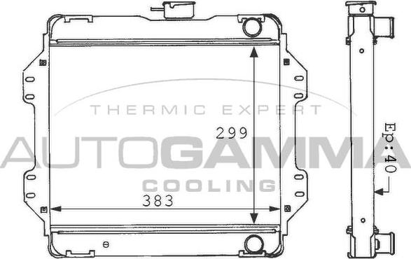 Autogamma 100945 - Радиатор, охлаждане на двигателя vvparts.bg