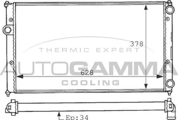Autogamma 100951 - Радиатор, охлаждане на двигателя vvparts.bg