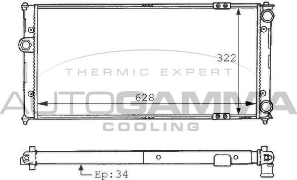 Autogamma 100952 - Радиатор, охлаждане на двигателя vvparts.bg