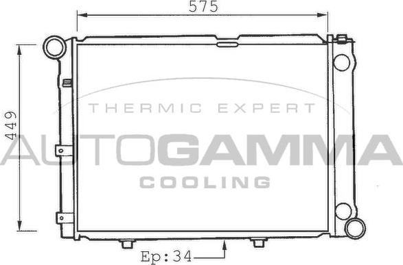 Autogamma 100515 - Радиатор, охлаждане на двигателя vvparts.bg