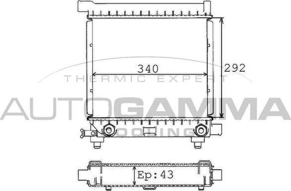 Autogamma 100513 - Радиатор, охлаждане на двигателя vvparts.bg