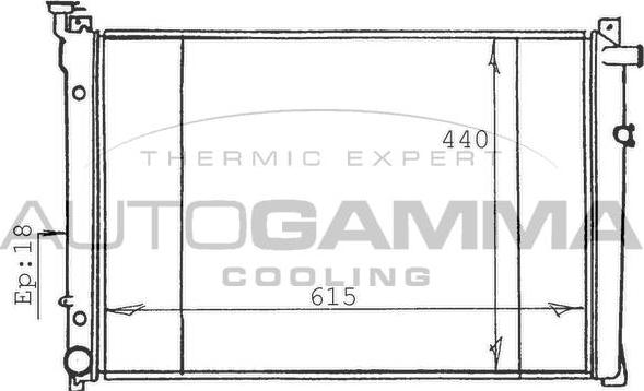 Autogamma 100614 - Радиатор, охлаждане на двигателя vvparts.bg