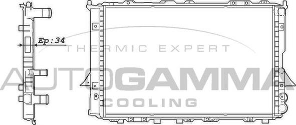 Autogamma 100057 - Радиатор, охлаждане на двигателя vvparts.bg