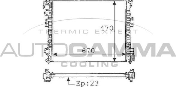 Autogamma 100185 - Радиатор, охлаждане на двигателя vvparts.bg
