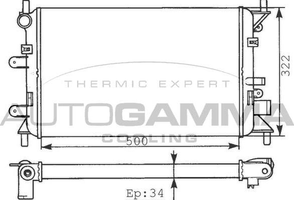Autogamma 100346 - Радиатор, охлаждане на двигателя vvparts.bg