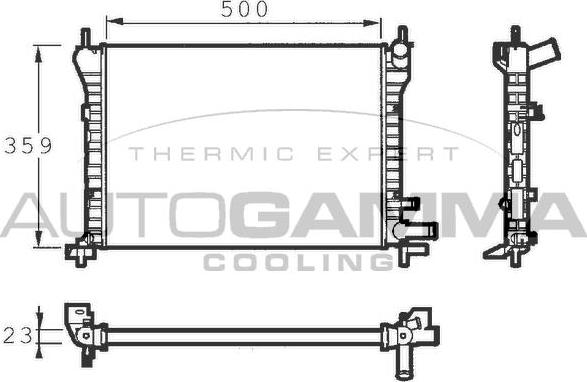 Autogamma 100357 - Радиатор, охлаждане на двигателя vvparts.bg