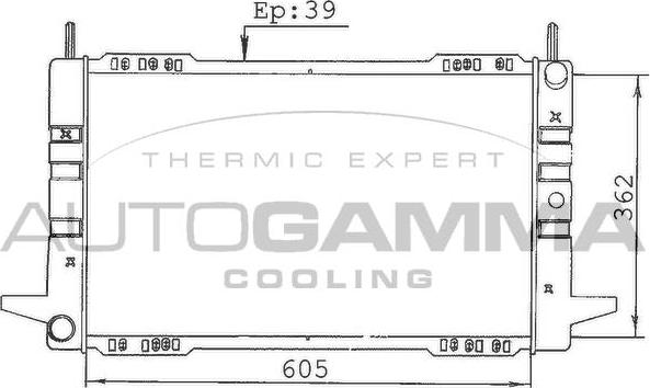 Autogamma 100365 - Радиатор, охлаждане на двигателя vvparts.bg