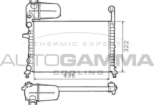 Autogamma 100307 - Радиатор, охлаждане на двигателя vvparts.bg