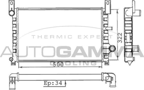 Autogamma 100331 - Радиатор, охлаждане на двигателя vvparts.bg